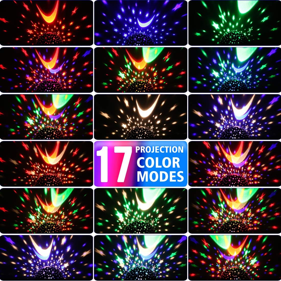 Star Projector, MOKOQI Night Light Lamp Fun Gifts for 1-4-6-14 Year Old Girls and Boys Rotating Star Sky Moon Light Projector for Kids Bedroom Decor (Pink): Home & Kitchen