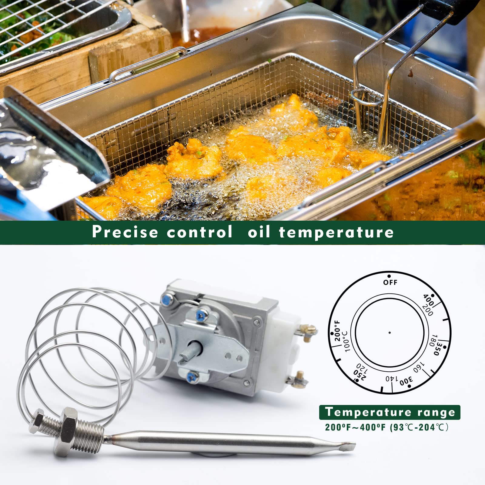 60125401 for Deep Fryer 1175 thermostat compatible with imperial fryer, 1/4