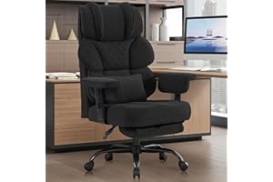 Vonesse Big and Tall Office Chair, Ergonomic Computer Chair with Soft Adjustable Armrests, Gaming Chair with Breathable Linen