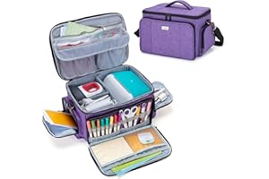LUXJA Carrying Case Compatible with Cricut Joy and Easy Press Mini, Carrying Bag with Supplies Storage Sections, Purple