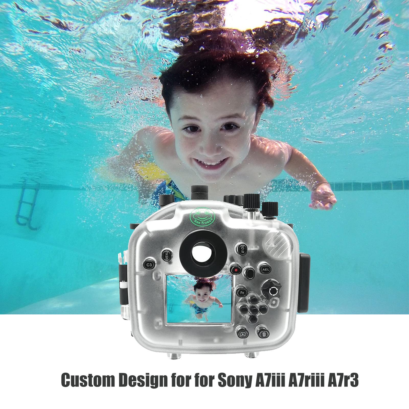 Seafrogs Professional Underwater Housing for Sony A7R III A7M III [40m/130ft] Camera Housing Diving Case V3 for Sony A7iii A7riii A7r3 A7m3 (Standard Port) Zoom Ring for FE 16-35 F4 Included