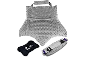 Zomaple Trapeze Lounger Hysterectomy Pillow Post Surgery + Gel Pack, Grey – Full Abdomen Coverage for Restful Trips – with Neck & Back Support & Removable Cover – Hysterectomy Recovery Must Haves