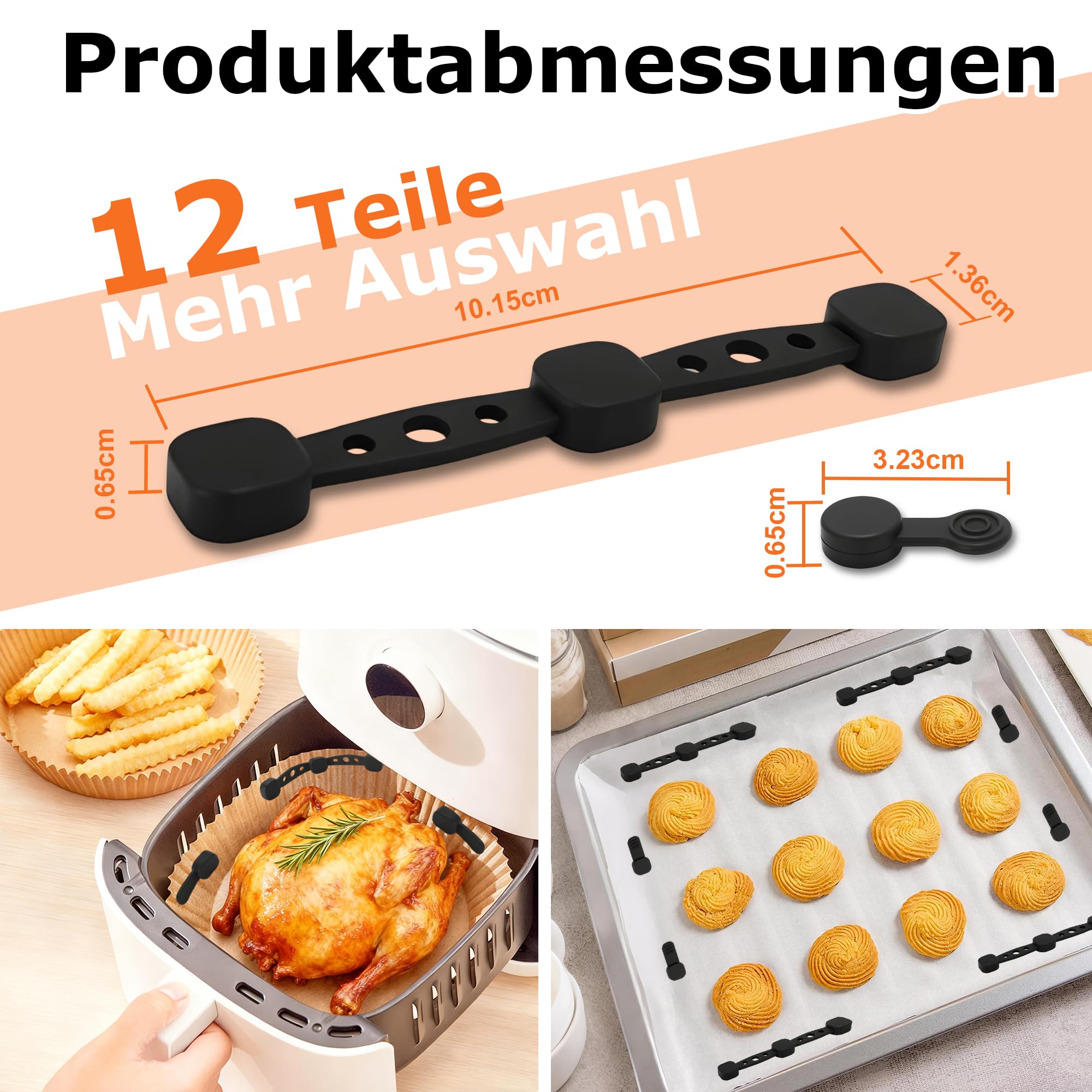 12 Stück Magnete für Airfryer Backpapier, hitzebeständig zum Kochen, Backen 2