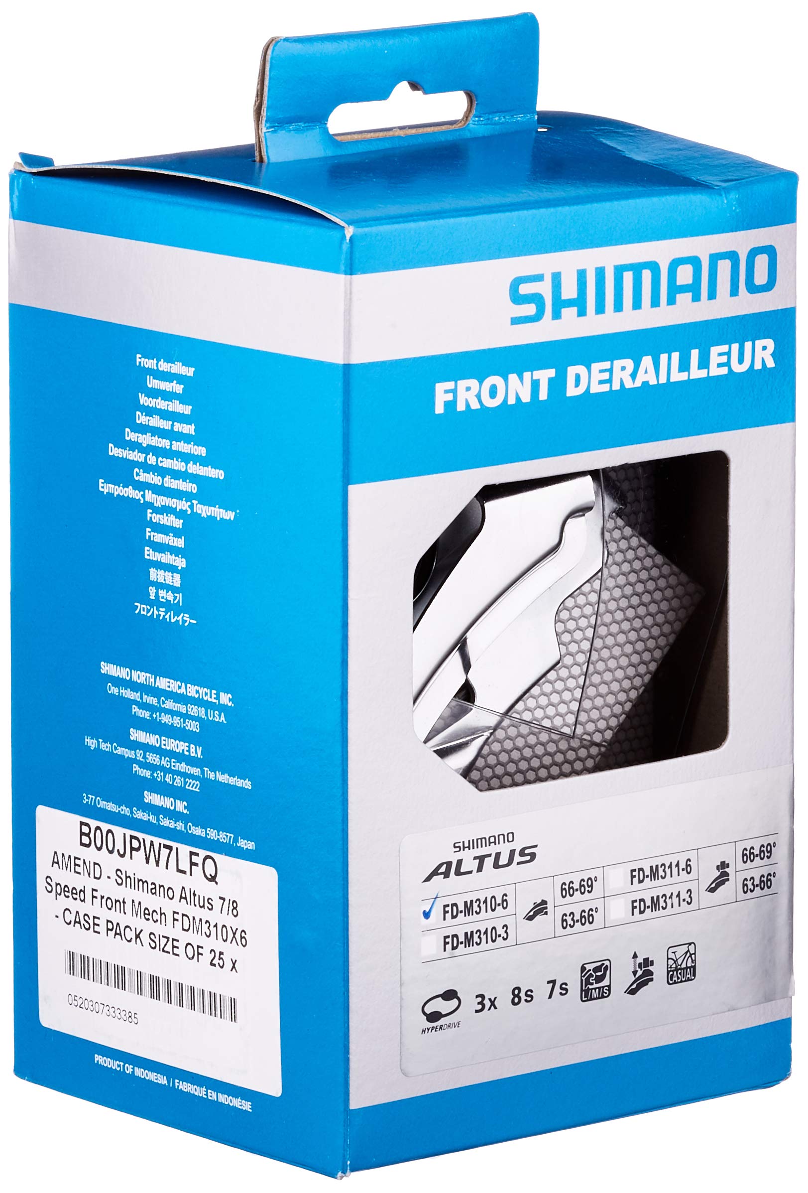 SHIMANO Altus Front Derailleur FD-M310 31.8/34.9mm 7/8S Black