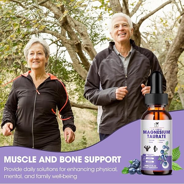 2 PACK | LIQUID MAGNESIUM TAURATE, GLYCINATE, MALATE, ASPARTATE, CITRATE CALM MAGNESIUM COMPLEX SUPPLEMENT FOR CARDIOVASCULAR,SLEEP,CALM,CRAMPS SUPPORT