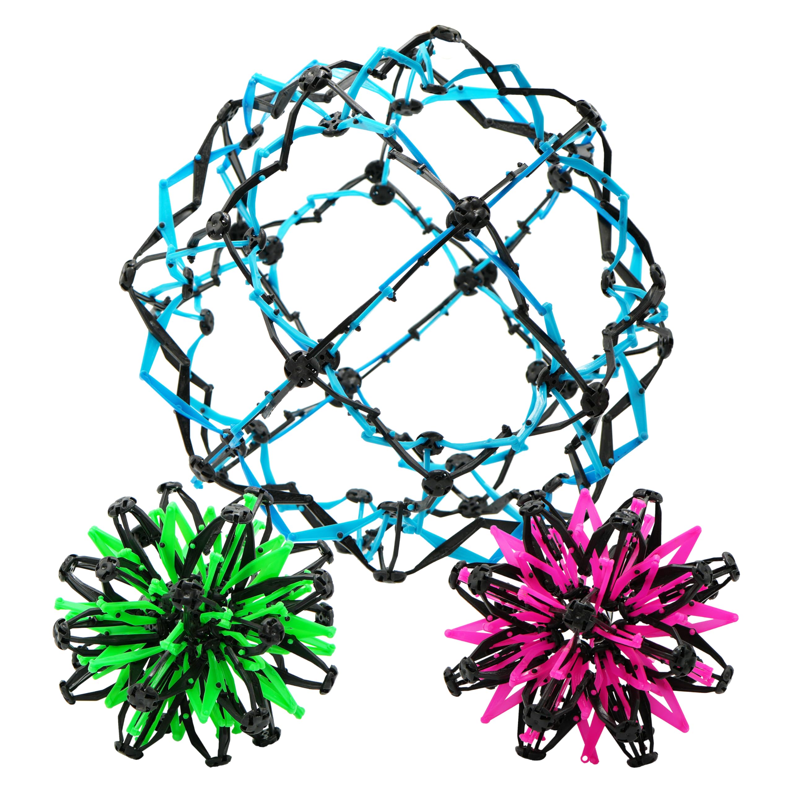 Photo 1 of 4E's Novelty 3 Pack Expandable Breathing Ball Sphere Toy - Expanding Stress Relief Breathing Ball Toys for Kids & Adults - for Anxiety, Yoga, Deep Breathing, ADHD - Neon Blue, Pink, & Green