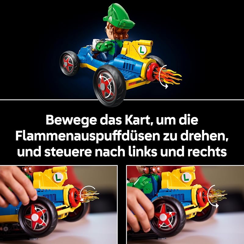 Super Mario: Mario Kart: Luigi & Turboflitzer - Nintendo Figur und Auto Modellbau für Erwachsene - Sammelbares Gaming Merch - Geschenkidee für Männer, Frauen und Fans - 72050 — Foto 5 von 8