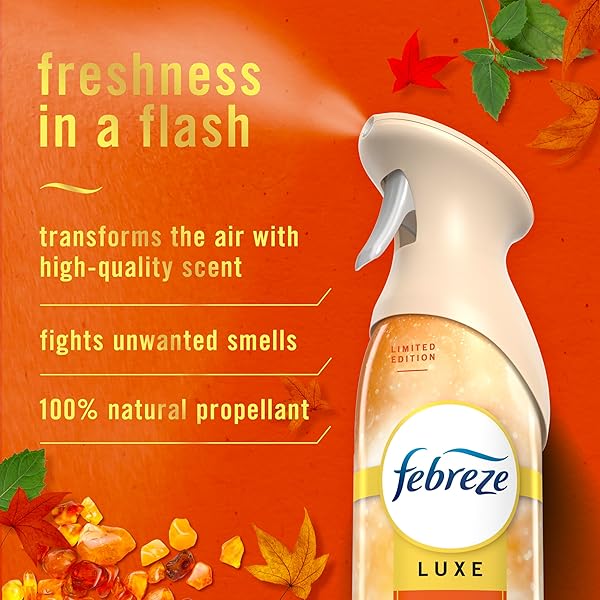 FEBREZE AIR MIST AIR FRESHENER SPRAY, ODOR-FIGHTING ROOM SPRAY, AIR FRESHENERS FOR HOME AND BATHROOM AND KITCHEN, AEROSOL CAN, CRISP FALL BREEZE SCENT, 8.8OZ, 1 COUNT