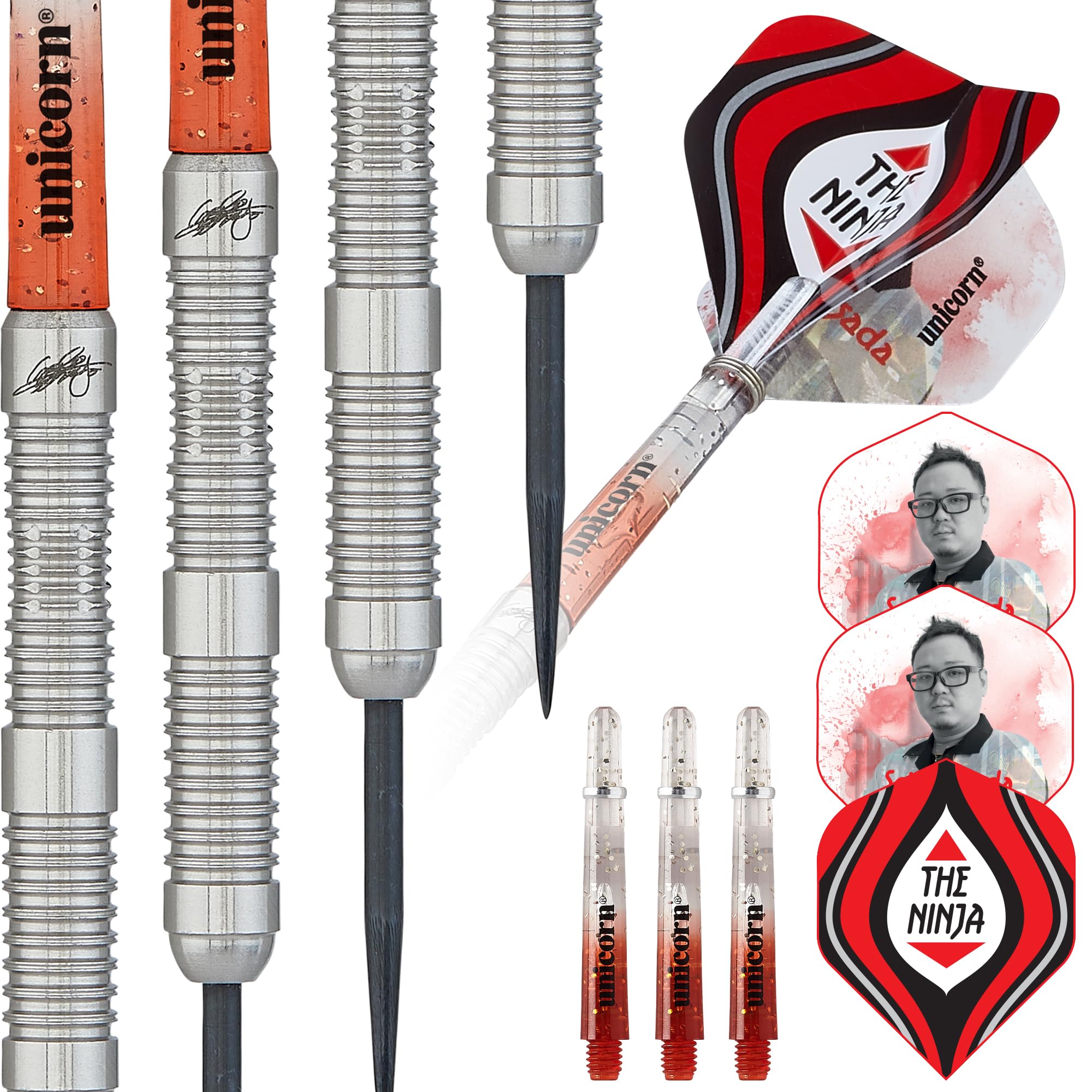 ‎Unicorn Steel Tip Darts Set | Seigo 'The Ninja' Asada Maestro Phase 3 | 95% Natural Tungsten Barrels | 22 g