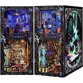 ETKVR Book Nook Kit, DIY Miniature House Dollhouse Kit 3D Puzzle for Adults | Tiny House Bookend Bookshelf Decor Model Build with Dust Cover, Gifts for Family and Friends, Monster Booknook for Halloween