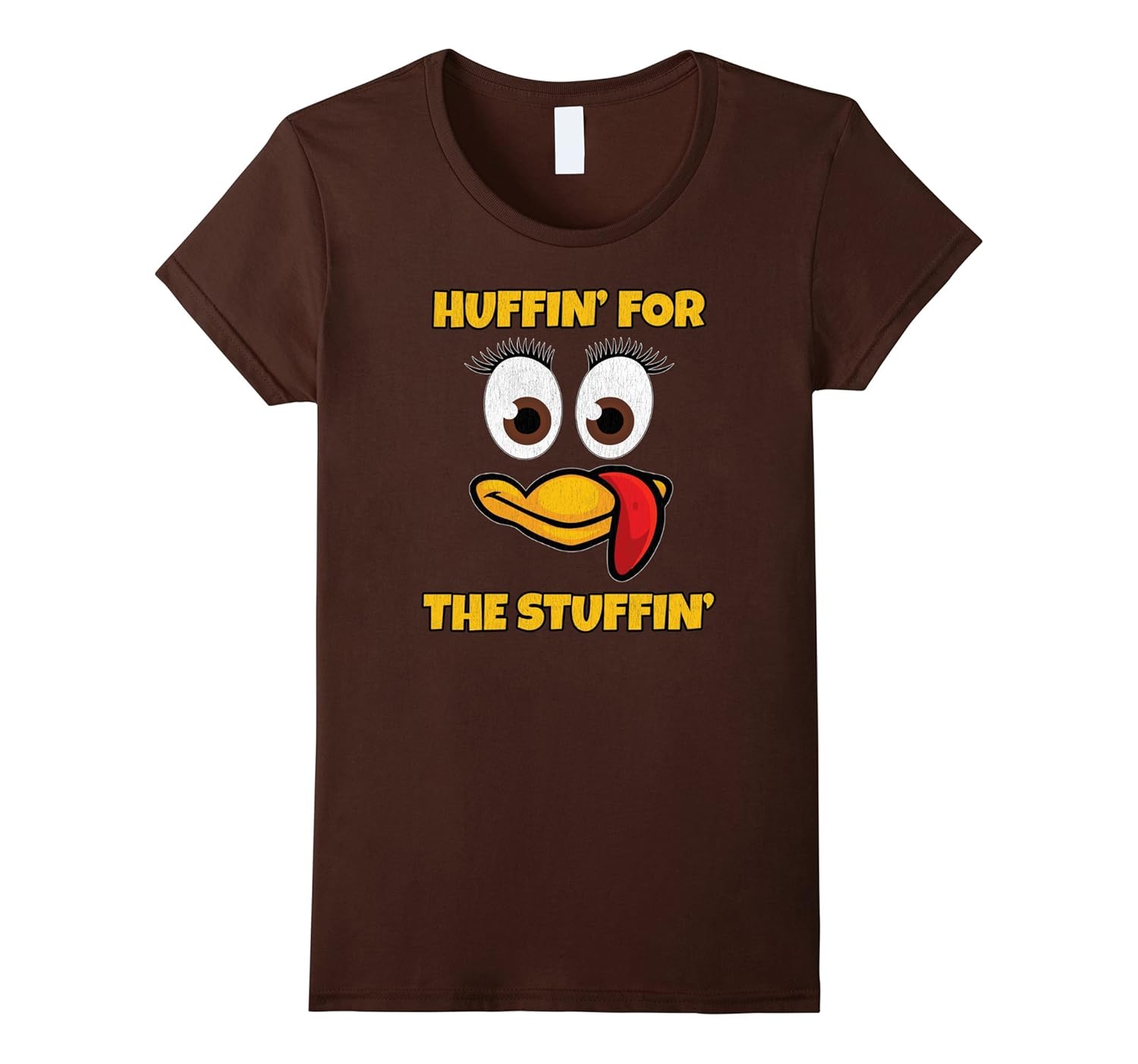 Womens Huffin For The Stuffin Turkey Face Turkey Trot T Shirt Women-Rose