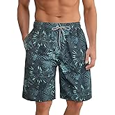 zeetoo Men's Swim Trunks Quick Dry 9" Inseam Board Shorts Mesh Lining Swimwear Bathing Suits Beach Shorts