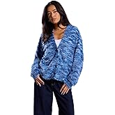 SKAYS Women's 2025 Fuzzy Button Down Colorful Cardigan Striped Long Sleeve Trendy Fall V Neck Cardigan Sweater Outfits