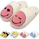 SMILEYWORLD® Kids Slippers Boys Girls Cute Smiley Face House Slippers Warm Soft Plush Memory Foam Fuzzy Slides Winter Non-Slip Indoor Outdoor Slip-on Shoes