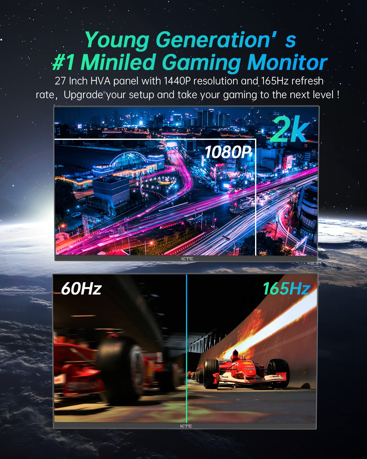 KTC Computer Monitor, Widescreen Display (2K miniled, 43)