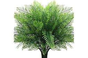 CATTREE Artificial Shrubs, Plastic Plants Bamboo Grass Fake Green Bushes Greenery Leaves Wedding Indoor Outdoor Home Garden Verandah Office Table Centerpieces Arrangements Decoration 6 pcs