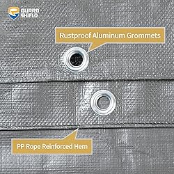 GUARD SHIELD Heavy Duty Tarp 8x10 Feet Silver/Black