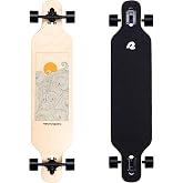 Retrospec Rift Drop-Through Longboard Skateboard Complete Canadian Maple Wood Cruiser w/Drop-Through Trucks for Commuting, Cruising, Carving &amp; Downhill Riding