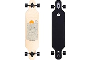 Retrospec Rift Drop-Through Longboard Skateboard Complete, Canadian Maple Wood Cruiser with Drop-Through Trucks for Commuting