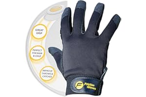 Friction Gloves - Ultimate Frisbee Gloves - Rubberized Palm & Fingers for Amazing Grip in All Conditions - Play Your Best in Any Weather