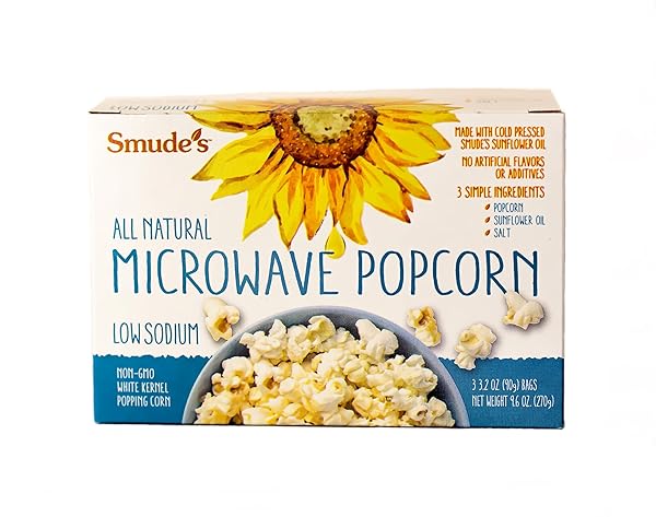 SMUDE’S BRAND ALL NATURAL MICROWAVE POPCORN – LOW...