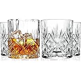 Barski Whiskey Glasses - Double Old Fashioned Rocks Glass - Set of 4 Lowball Tumbler - DOF Crystal Glass Tumblers - For Scotch - Bourbon - Water - Beverage - Drinking Glasses - 10.5 oz, Made in Europe