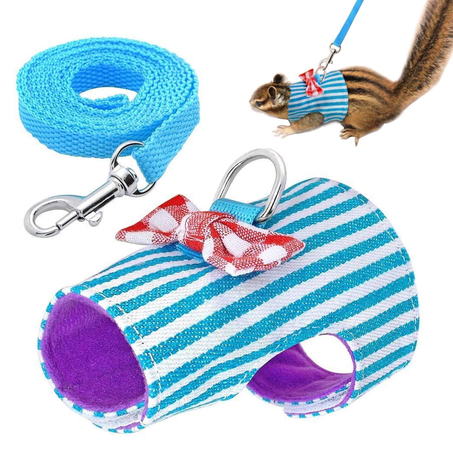 Cettkowns Small Pet Outdoor Walking Harness Vest with Leash for Ferret Hamste Squirrel