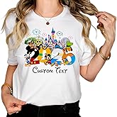 Personalized Family Vacation Shirts 2026 T-Shirt, Mouse & Friends Characters Tee, Theme Park Castle Design, Matching Family Shirts, Custom Shirt, Family Matching Outfits