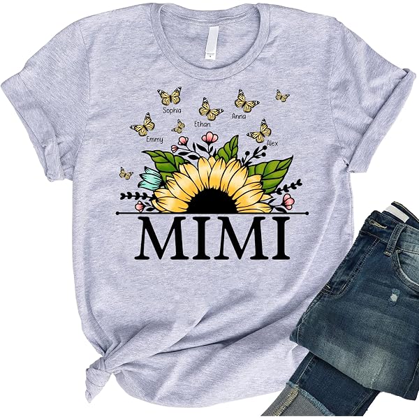 NAZENTI Personalized Abuela Shirt With Heart Kids Name...
