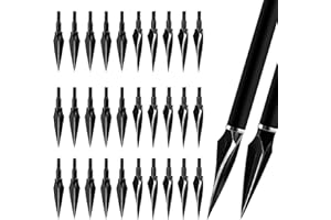 REAWOW Traditional Broadhead Archery Broadheads Hardening Prctice Arrow Head 30 Packs 100/125 Grain Archery Arrow Tip for Crossbow Hunting and Target Compound Bow& Recurve Bow