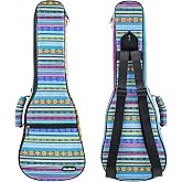 CLOUDMUSIC Ukulele Case Gig Bag, Hawaii Blue, Soprano 21" | Padded, Backpack