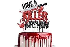 YOTAWEBERY Have a Killer Birthday Cake Topper, Halloween Themed Birthday Cake Decorations, Horror Movie Party Decor, Halloween Zombie Vampire Party Decoration Supplies Glitter
