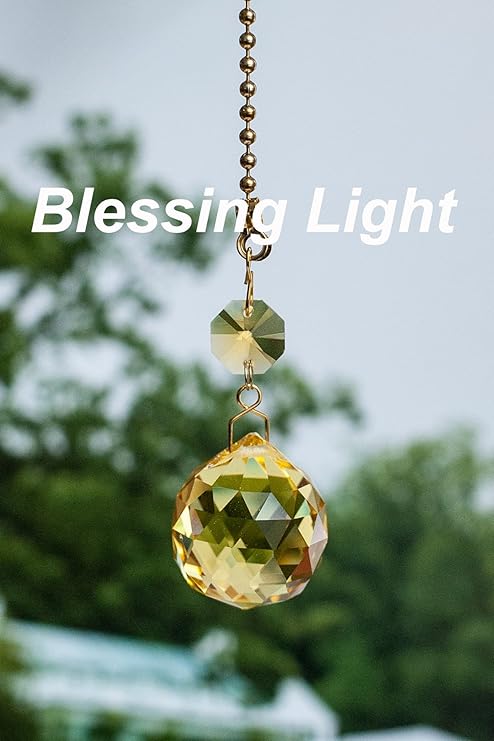 2 Of Light Amber Dazzling 26 Lead Crystal Ceiling Fan Pull Chains