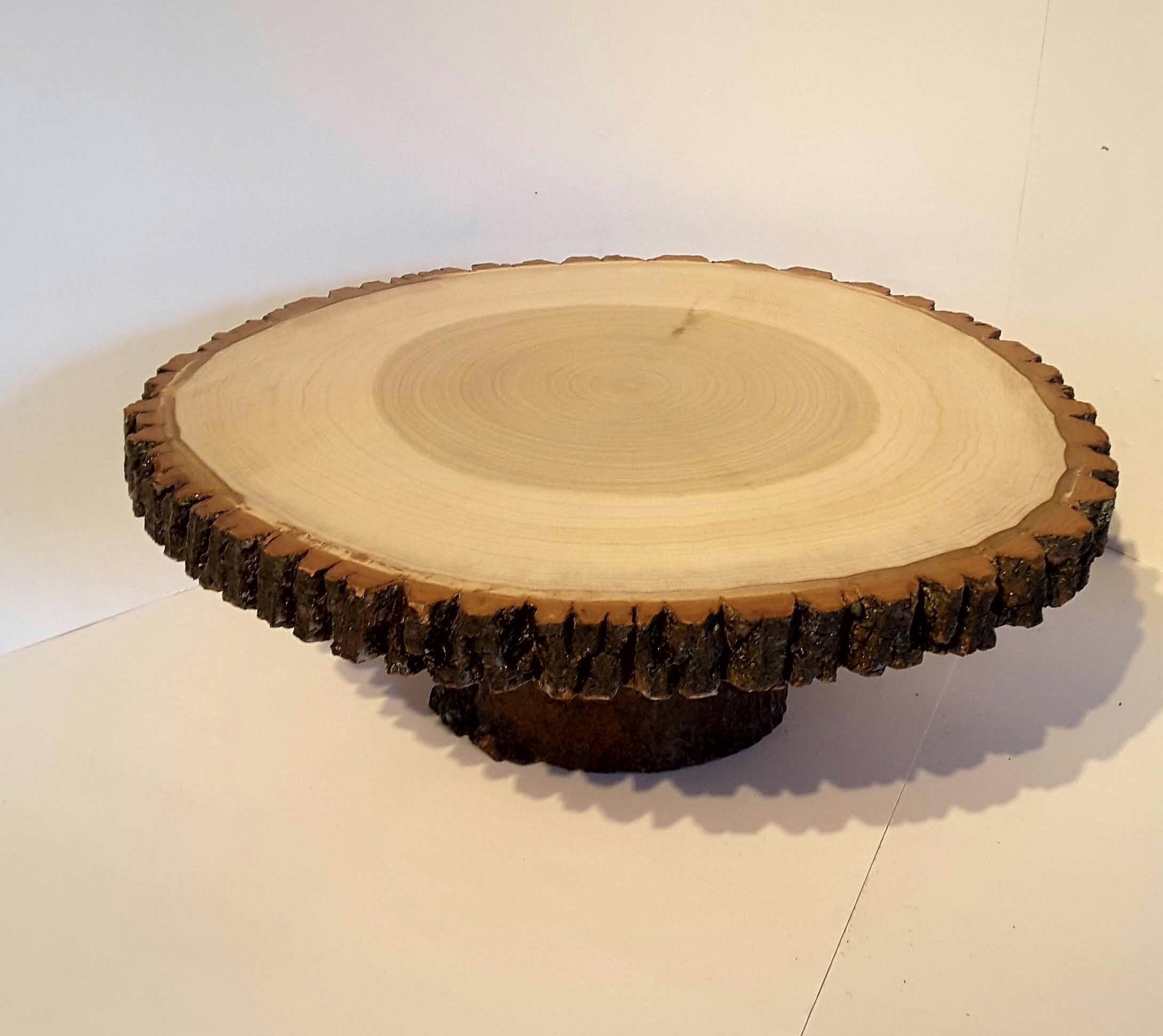 13.5" by 14.5" Tree slice display stand, Centerpiece, plant stand, rustic décor, cake stand, seasonal decoration, rustic wedding chic