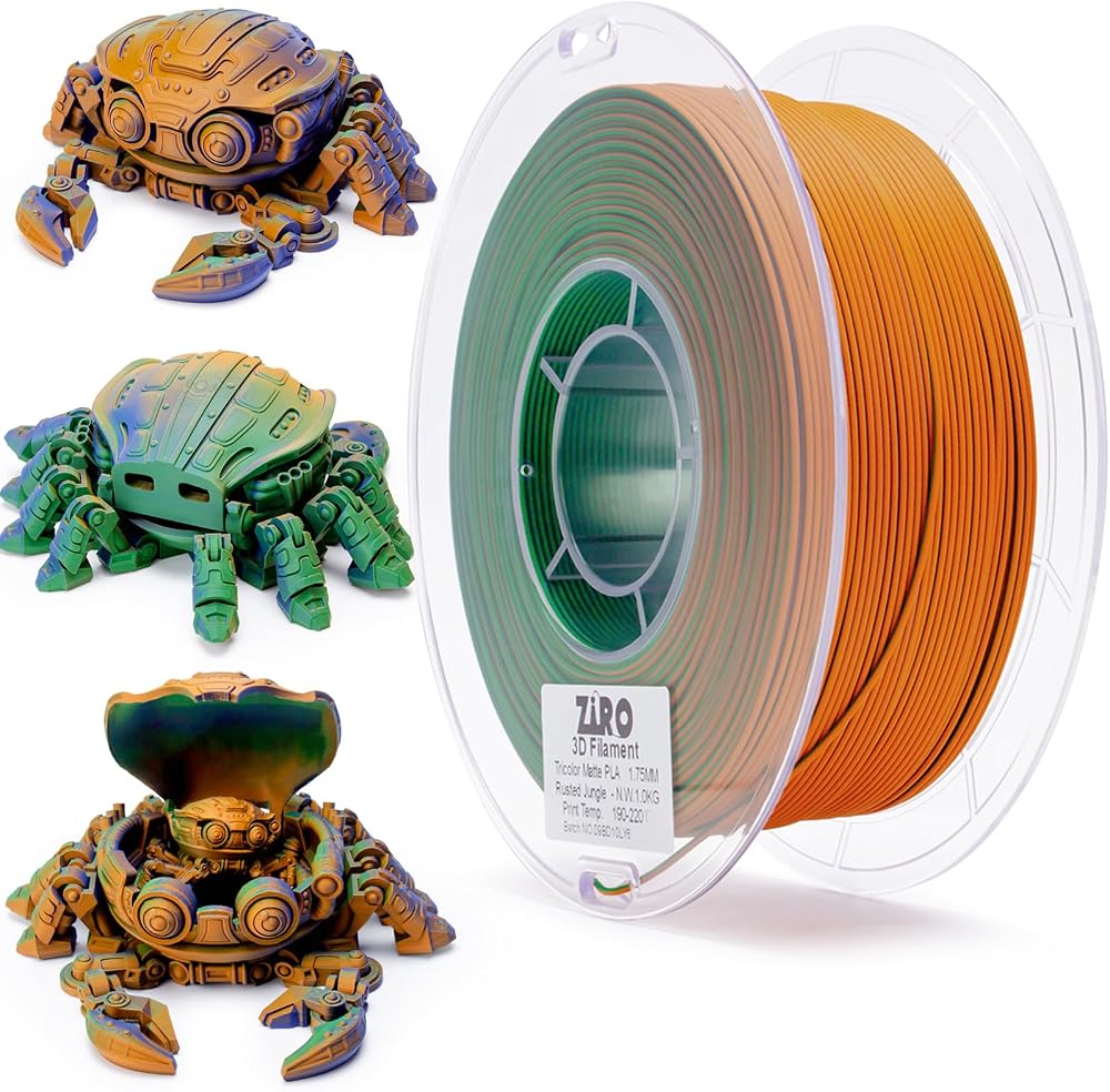 ZIRO Matte Multicolor PLA Filament 1.75mm 1kg Rusted Jungle