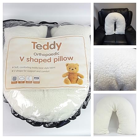 v shaped pillow teddy bear
