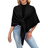 iWoo Women Soft Shawl Wraps kintted Open Front Poncho Sweater for Spring Fall Winter