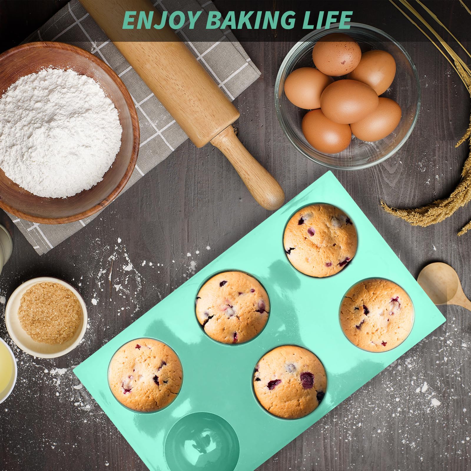 Zorazio Semi Sphere Silicone Chocolate Mold，Half Sphere Silicone Baking Mold,Semi Circular Silicone Mold for Making Chocolate, Cake, Jelly, Dome Mousse (6,8,15,24 Cavity), Green, Z-005