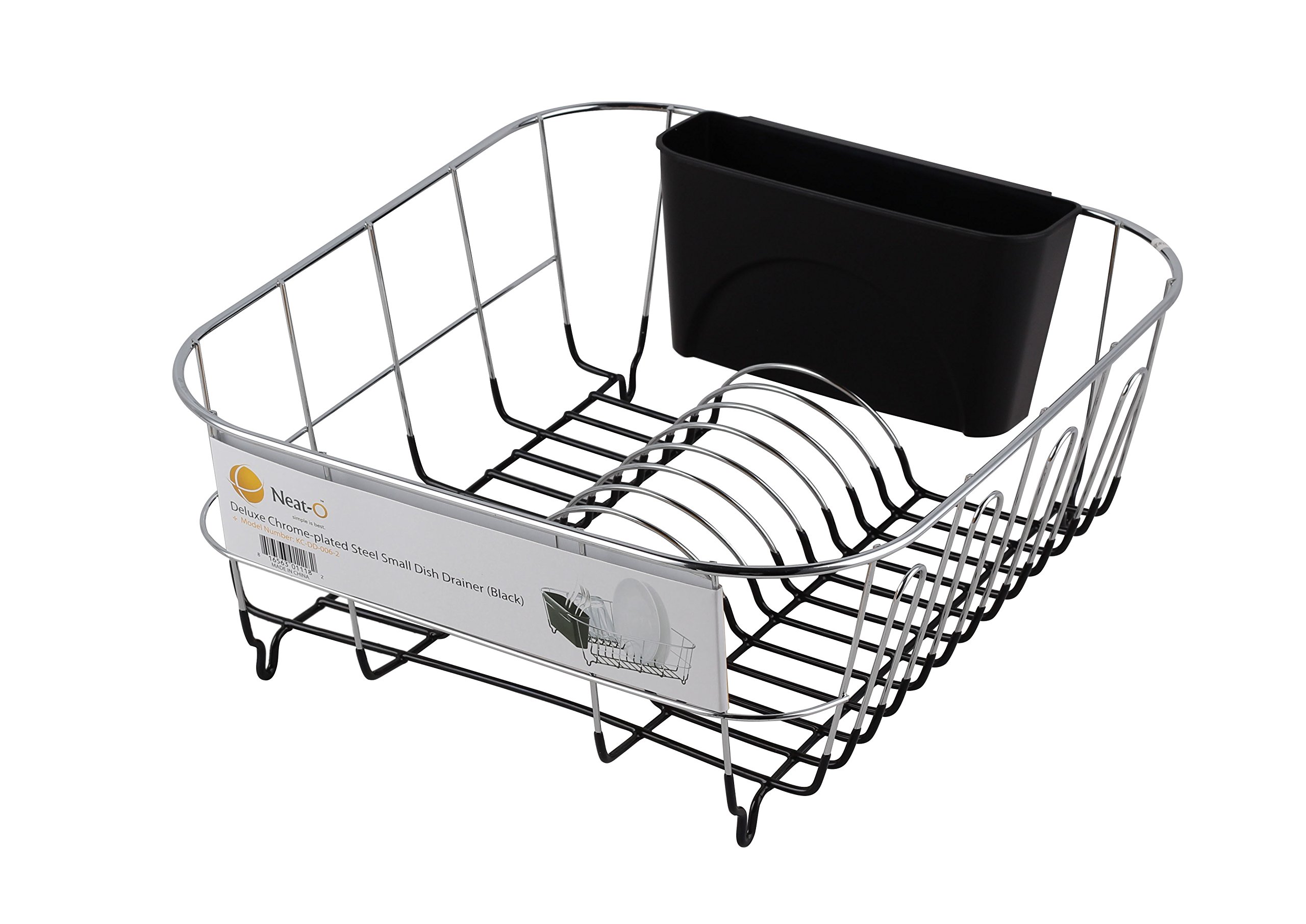 NeatO Deluxe Chromeplated Steel Small Dish Drainers (Black) MenuCulture