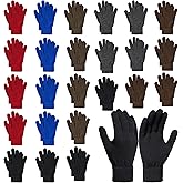 Pistha 24 Pairs Winter Gloves Knit Warm Gloves Magic Glove Bulk Pack Christmas Gift for Men Women Teens Homeless Cold Weather