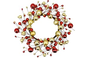 WreathDream Artificial Christmas Wreath Christmas ball wreath with Multicolor Christmas balls for Front Door Farmhouse Indoor Outdoor Holiday Home Decor