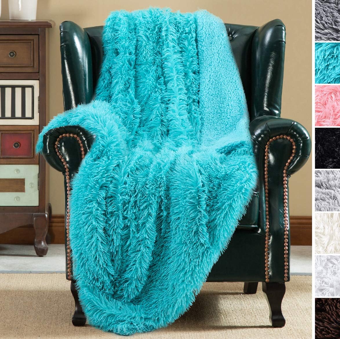 Amazon JOYFEEL Luxury Fuzzy Shaggy Throw Blanket Cozy Plush Faux Fur