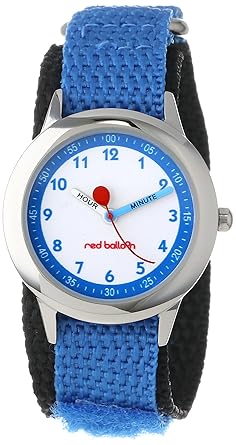 Red Balloon Kids W000198 Blue Nylon Strap Stainless Steel Time Teacher Watch