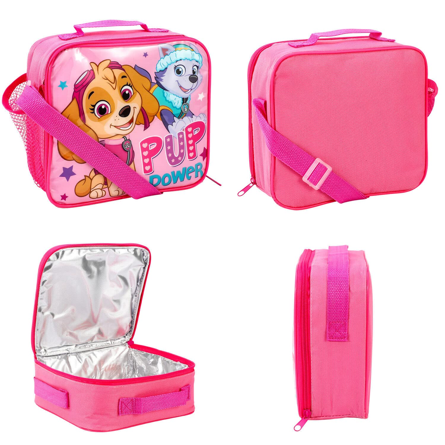 TDL Paw Patrol Thermal Insulated Lunch Bag, Zipper & Side Pocket for Back to School Skye & Everest Character Design