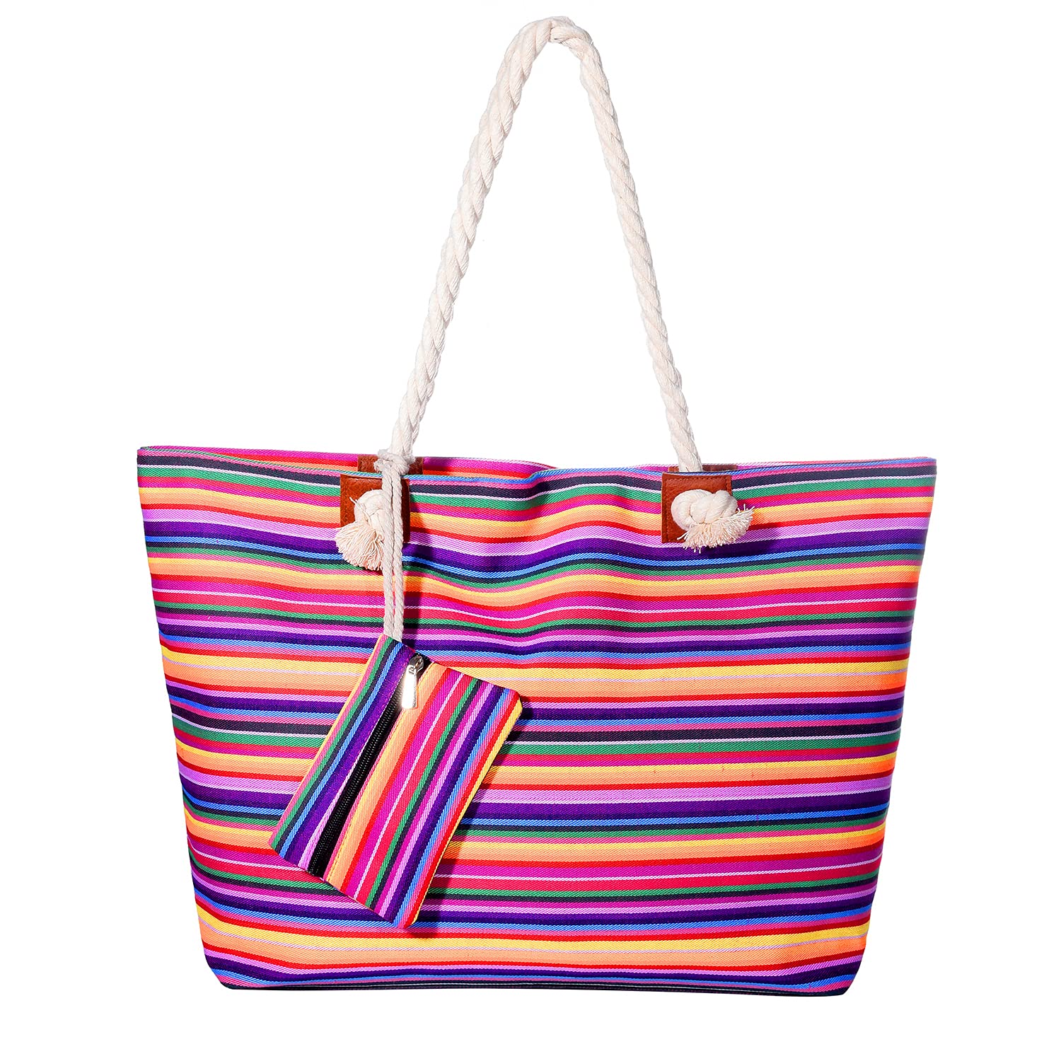 MASADA Large beach bag water resistant with zip Rainbow