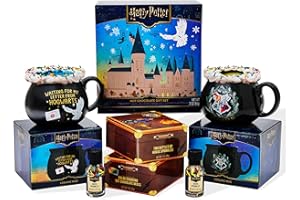 THOUGHTFULLY HARRY POTTER Hot Chocolate Mug Gift Set, Includes 2 Color Changing Hot Chocolate Mixes, 2 House Sprinkles, and 2 Cauldron Mugs, Officially Licensed, HARRY POTTER Collection