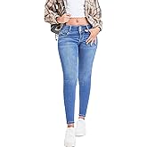 YMI Womens YMI Women's Junior Mid-Rise Wannabettabutt 3-Button Recycled Fibers Skinny Jeans