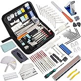 Meideal 65 Pieces Guitar Repairing Maintenance Tool Kit, Guitar Setup Kit Cleaning Care Accessories for Acoustic Electric Guitar Bass Ukulele
