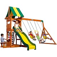 Amazon.com: Backyard Discovery Weston All Cedar Wood Playset Swing Set ...