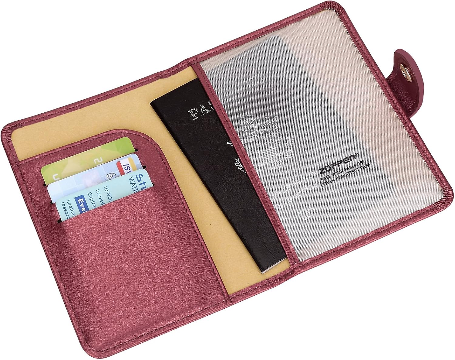  | Zoppen Passport Cover Rfid Blocking Travel Passport Wallet Slim Id Card Case (#36 Royal Red) | Passport Covers